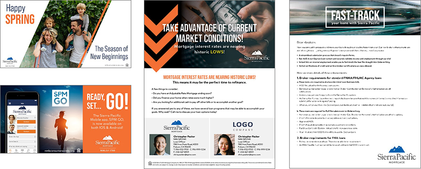 Examples of Sierra Pacific Marketing materials